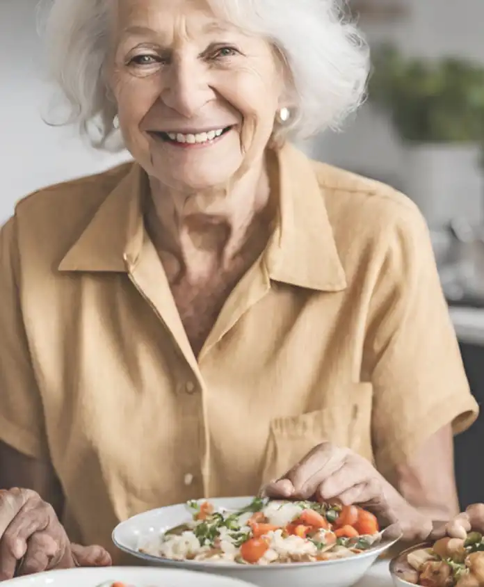 femme agée heureuse